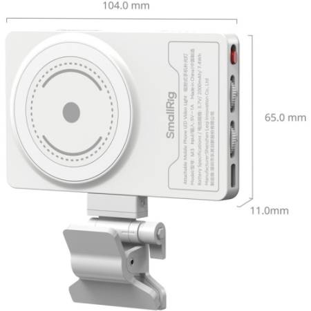 SmallRig 5640 M3 - mobilna mini lampa LED Bi-color - wymiary